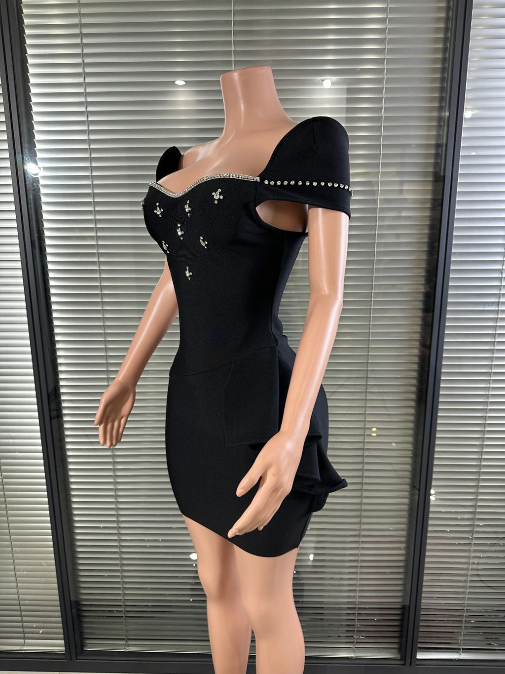 Women Crystal Embellished Mini Dress