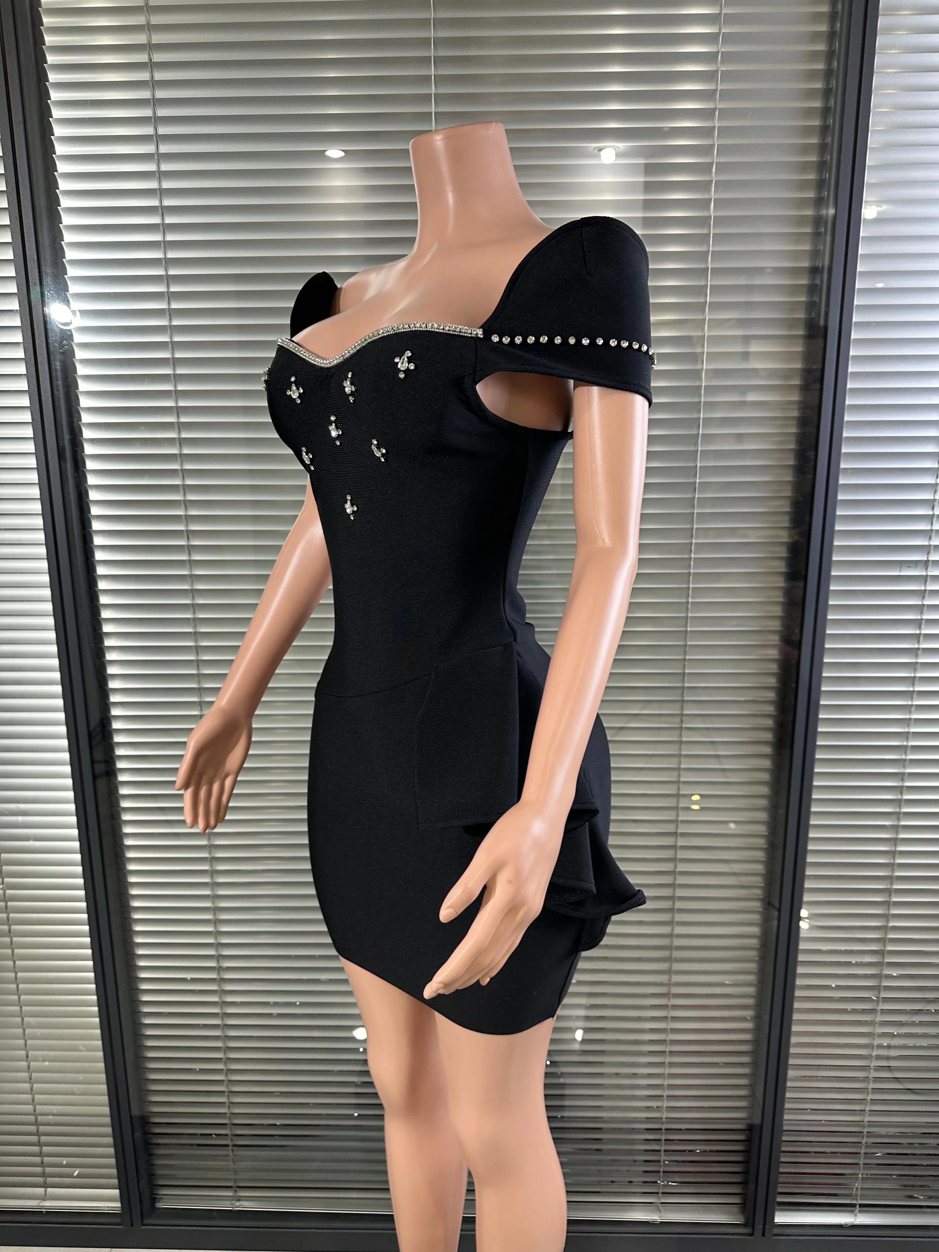 Women Crystal Embellished Mini Dress