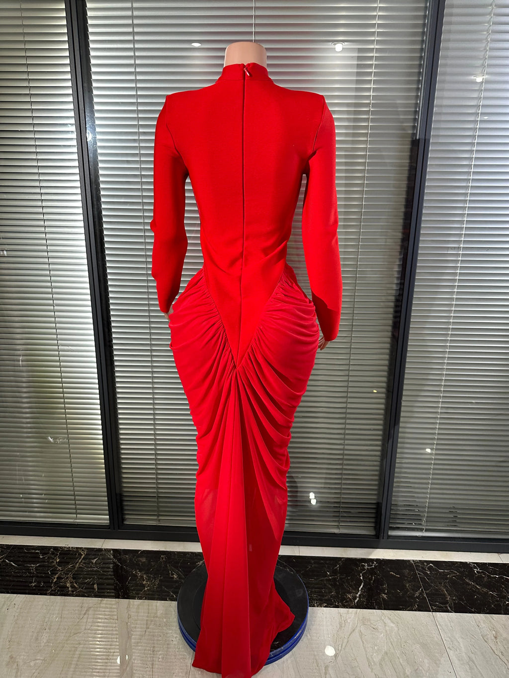 Glamorous Turtleneck Backless Hollow Long Sleeve Dress
