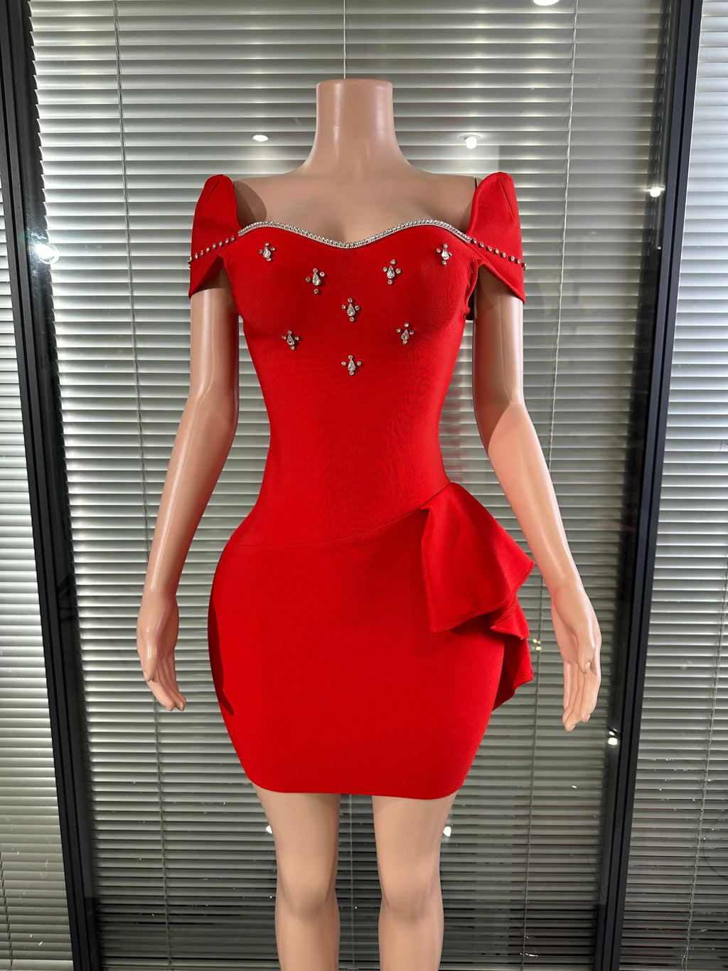 Women Crystal Embellished Mini Dress