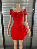 Women Crystal Embellished Mini Dress