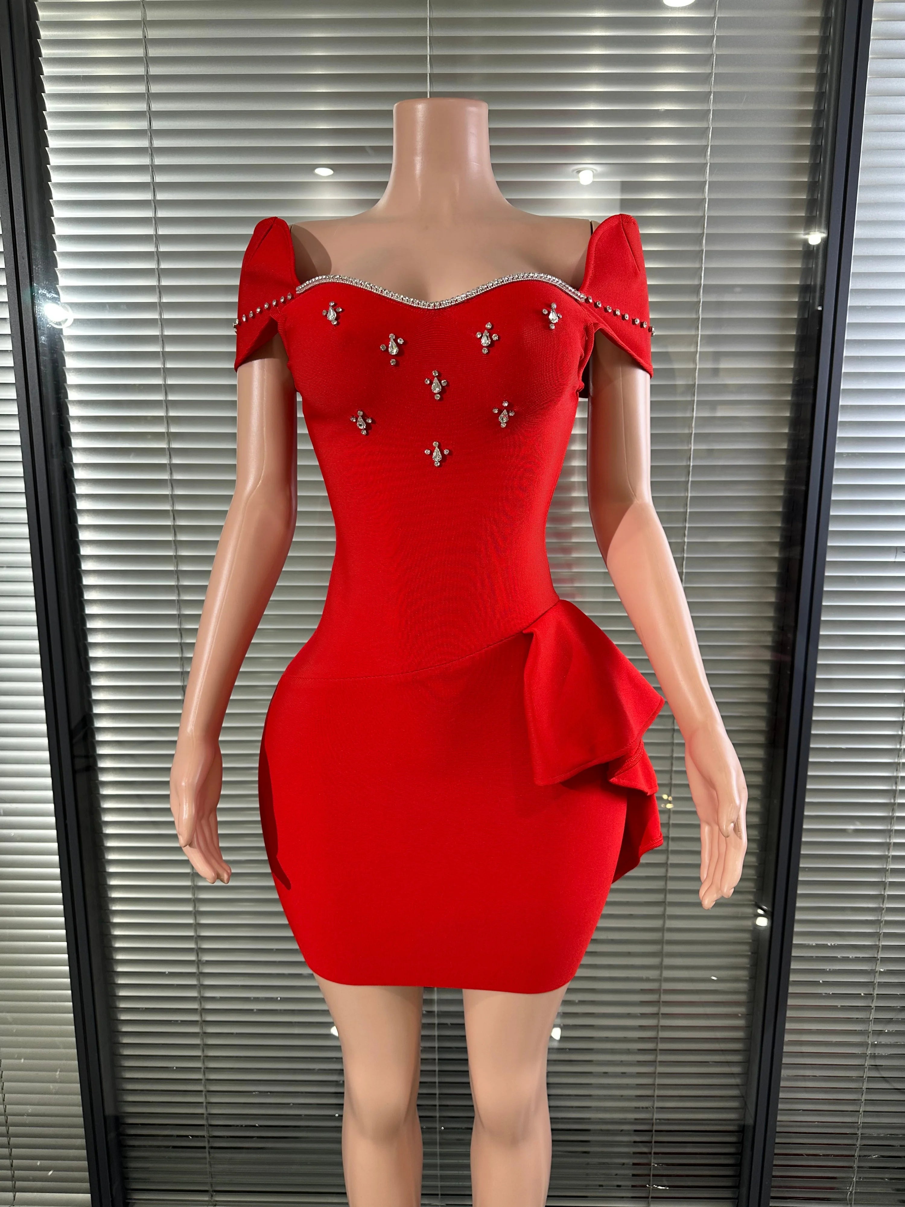 Women Crystal Embellished Mini Dress