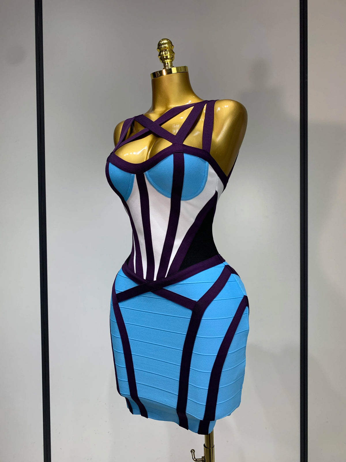 Sexy Bodycon Patchwork Mini Bandage Dress