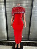 Glamorous Red Bandage Long Dress