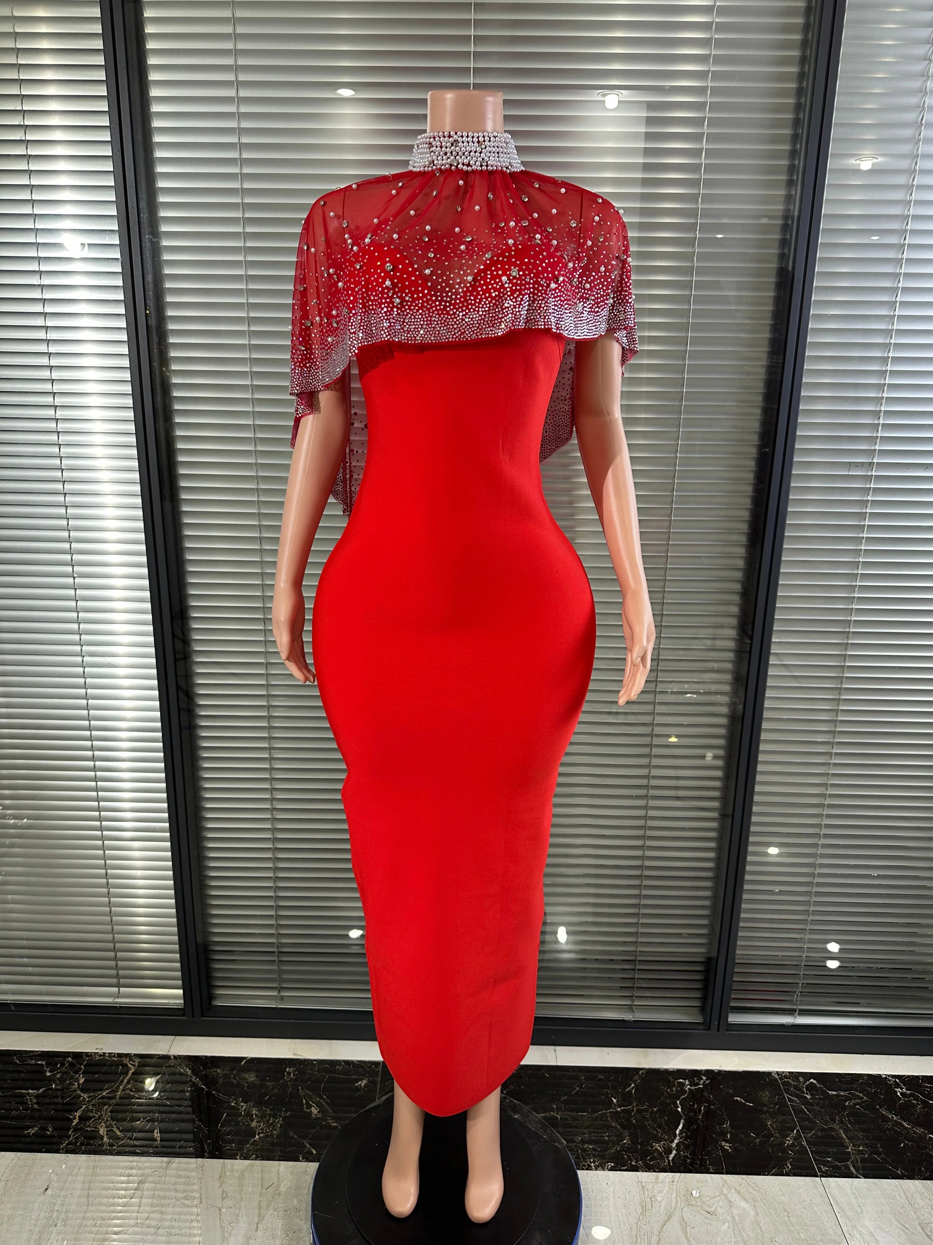 Glamorous Red Bandage Long Dress