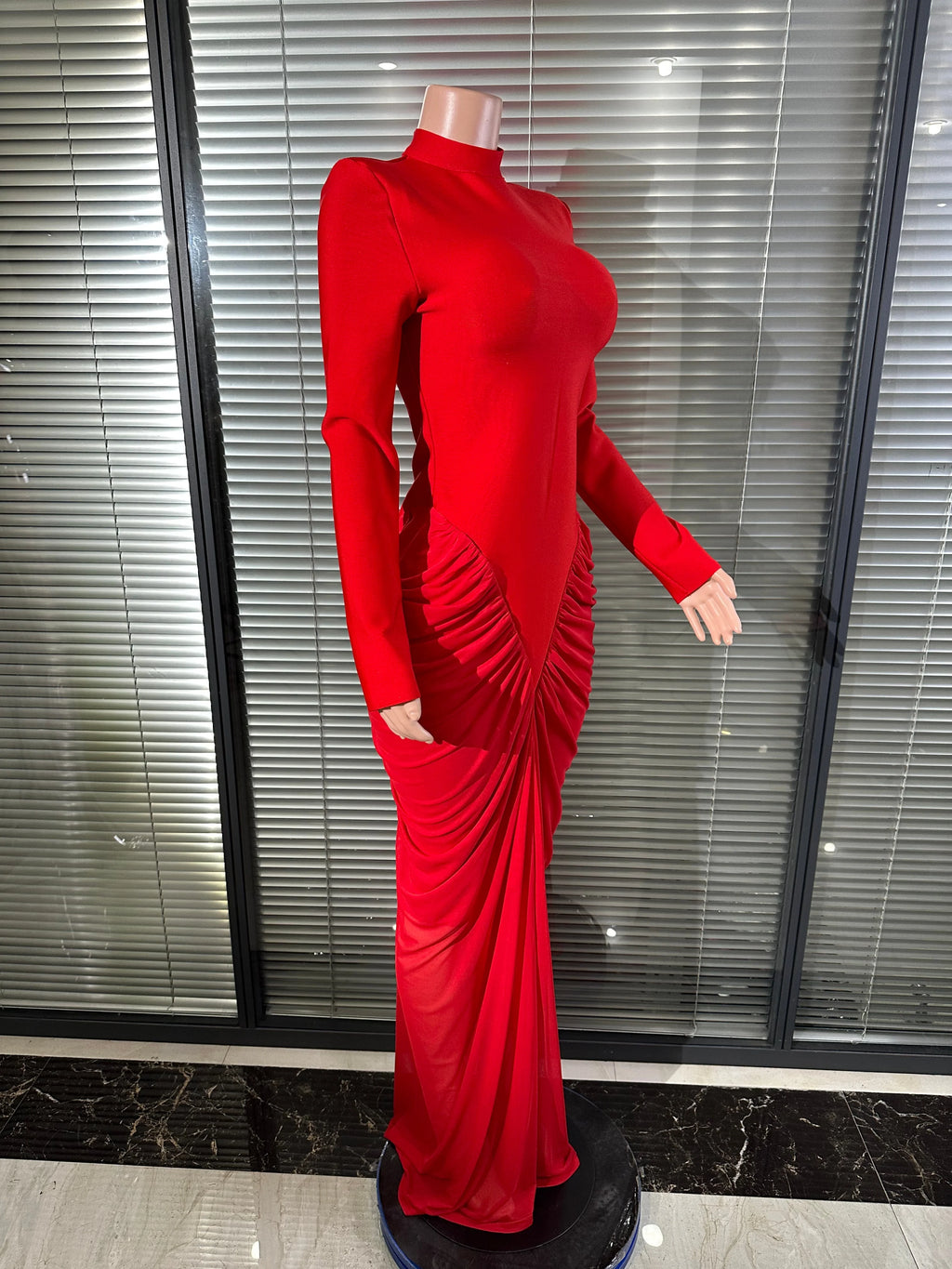 Glamorous Turtleneck Backless Hollow Long Sleeve Dress