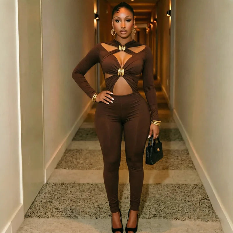 Sexy Hollow Out Jumpsuits
