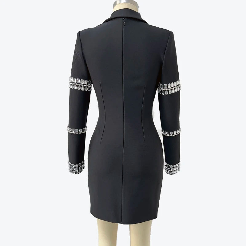 Long Sleeve Sexy V-Neck Bodycon Mini Dress