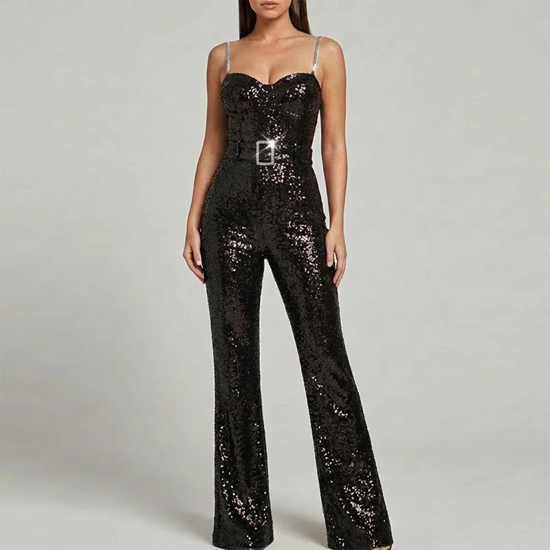 Sexy Off Shoulder High Waist Long Pants Jumpsuit