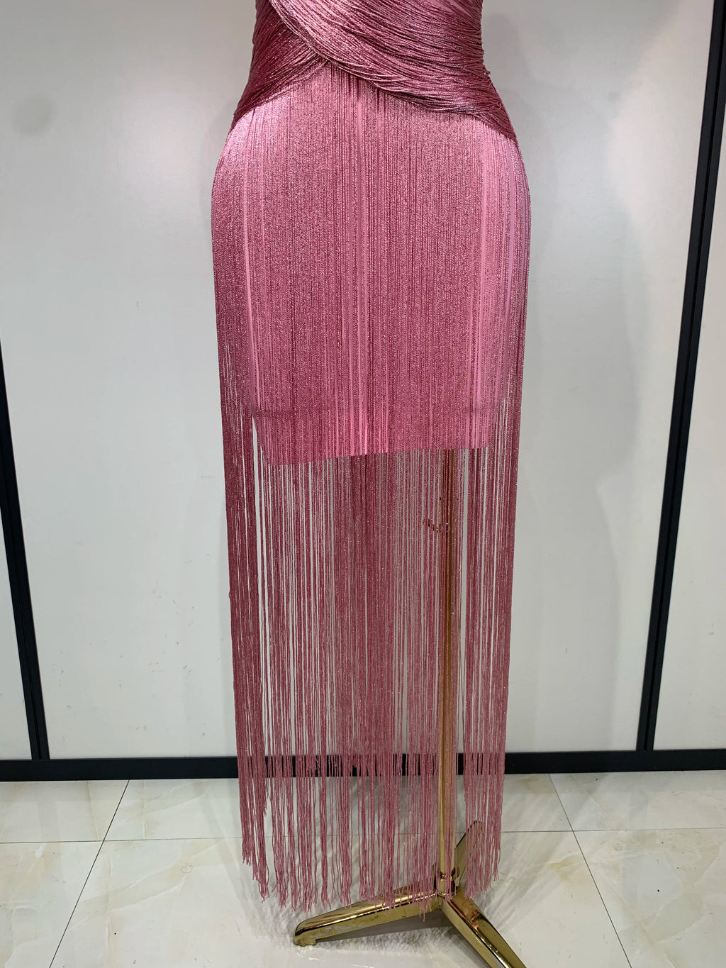 Sexy Sleeveless Pink Sky Blue Tassel Bandage Dress