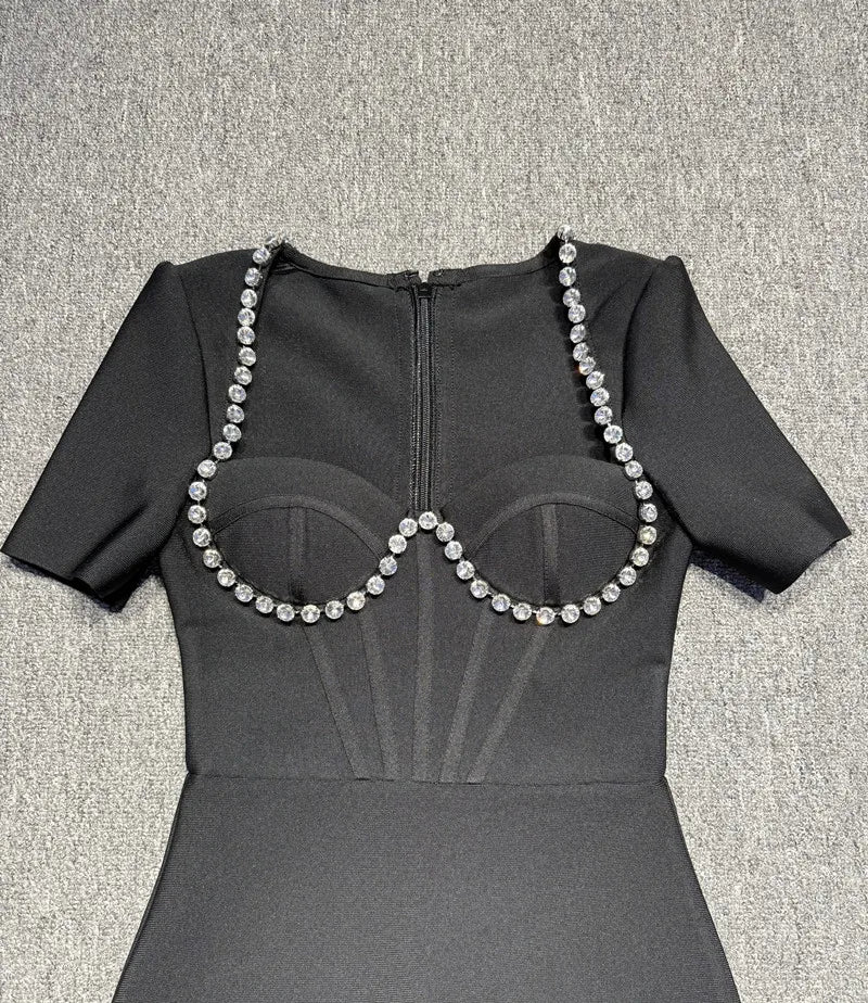 Sexy Short Sleeve Square Collar Feathers Dress