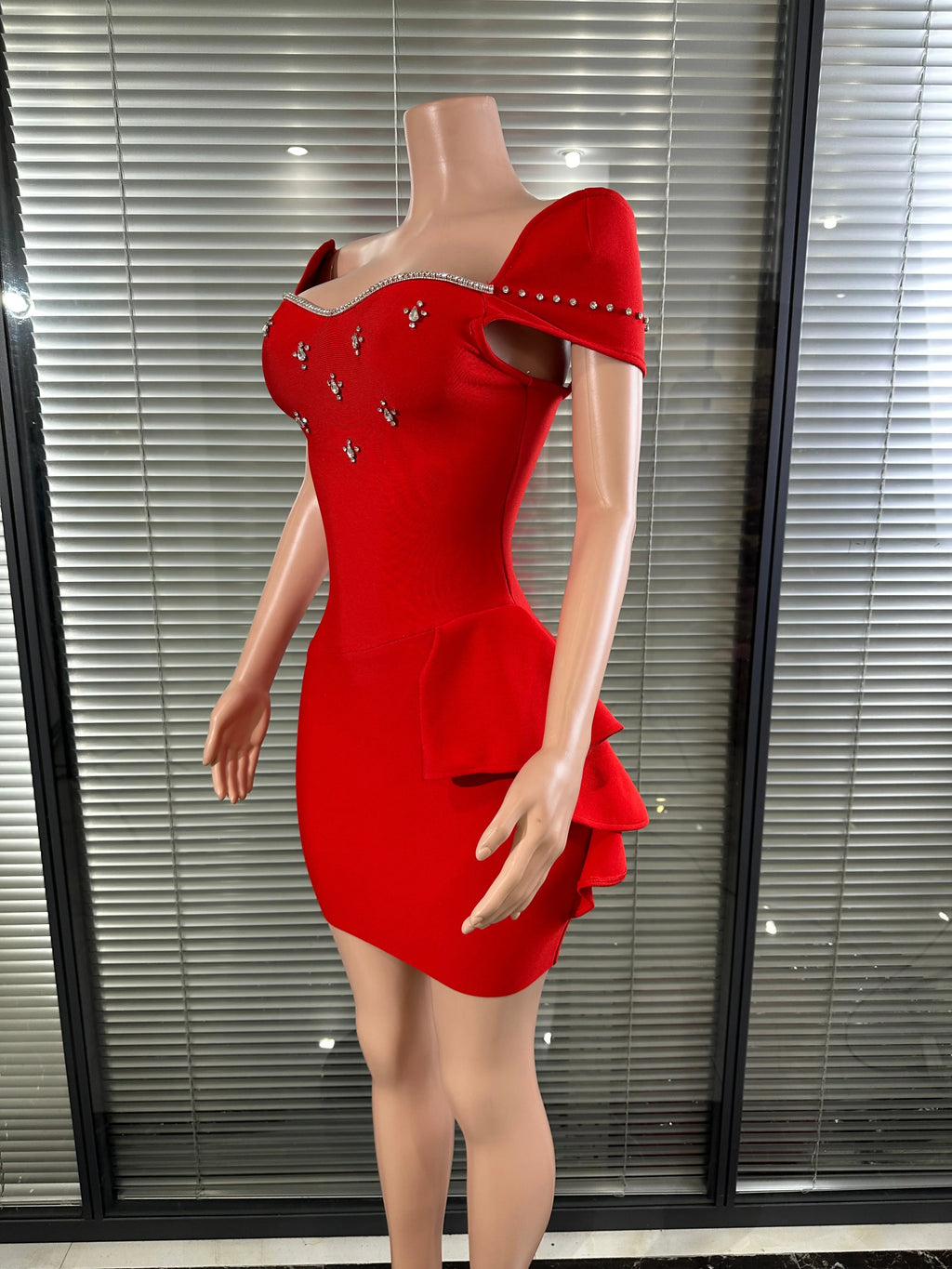 Women Crystal Embellished Mini Dress