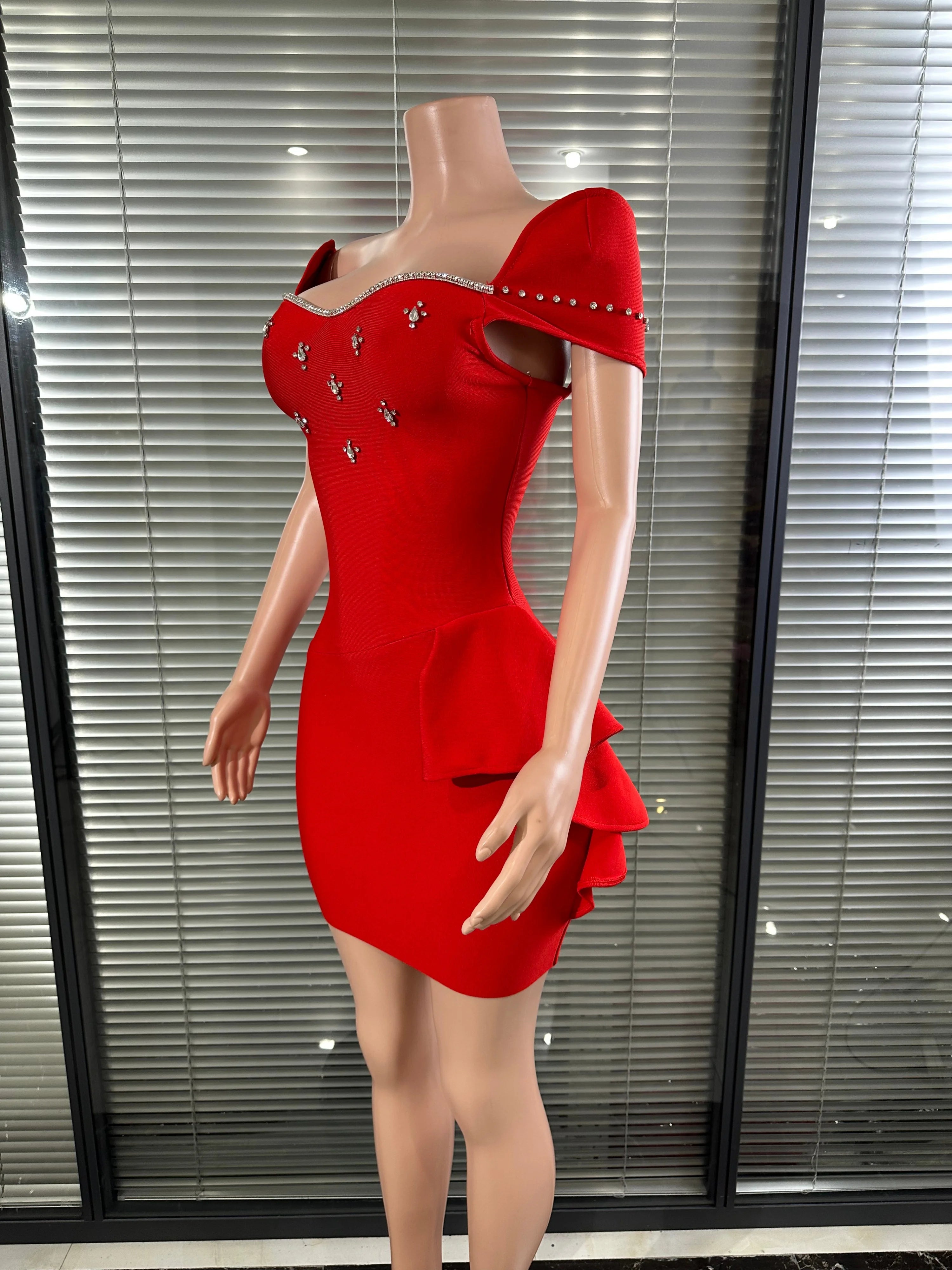 Women Crystal Embellished Mini Dress