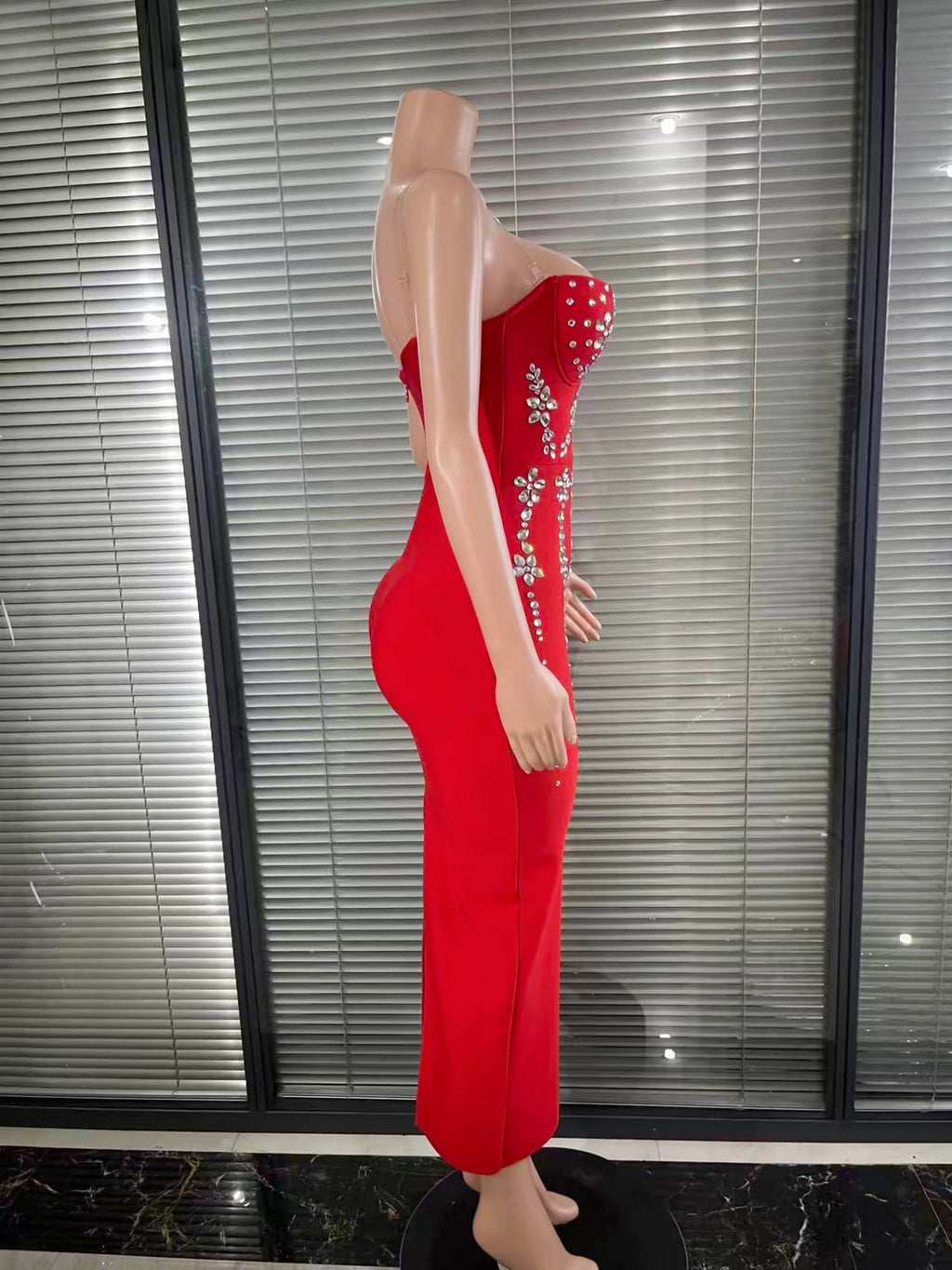 Shinning Diamond Bodycon Long Dress