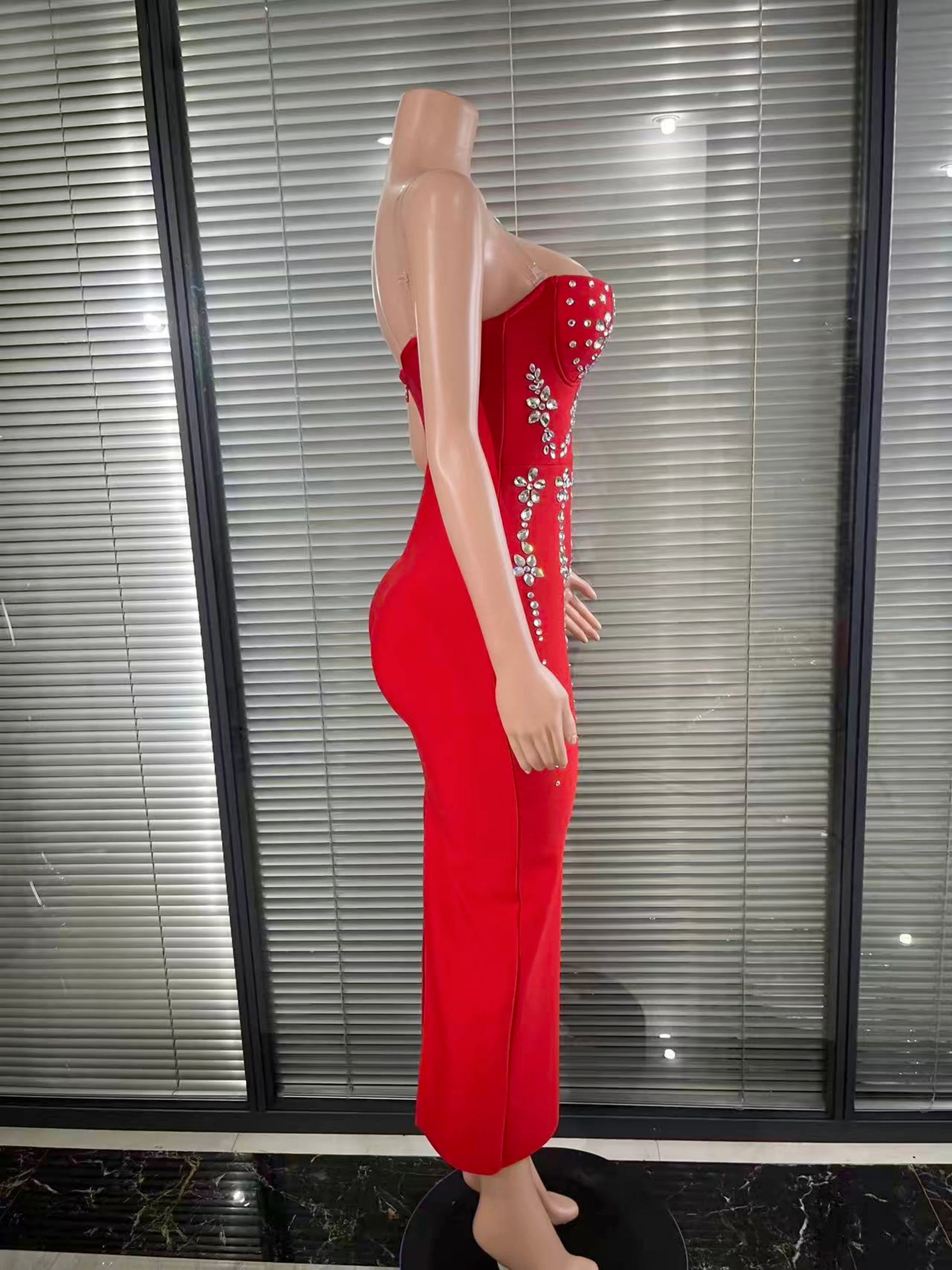 Shinning Diamond Bodycon Long Dress