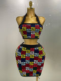 Two Piece Mini Skirt Bandage Set Evening Party Women's Set