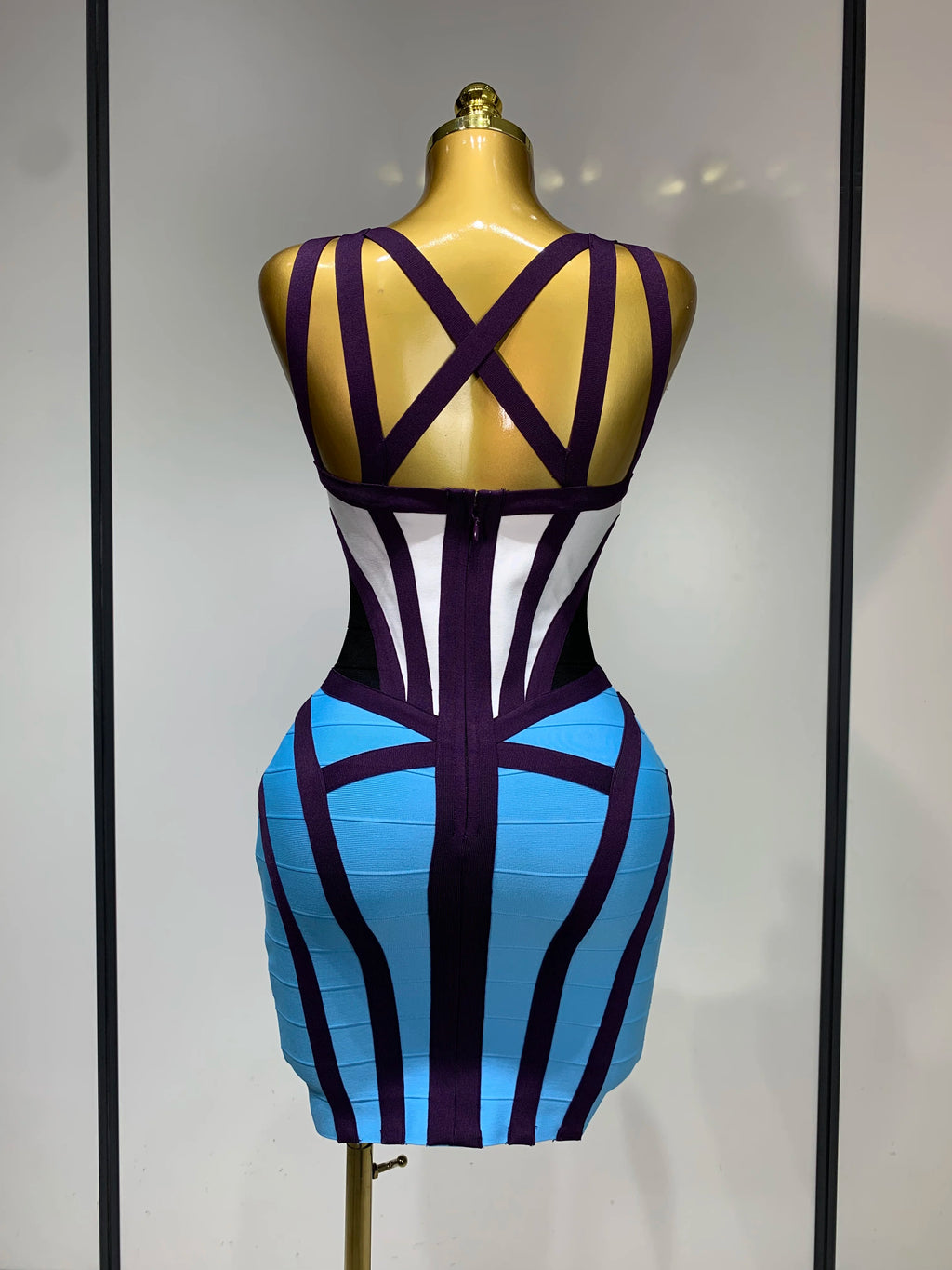 Sexy Bodycon Patchwork Mini Bandage Dress
