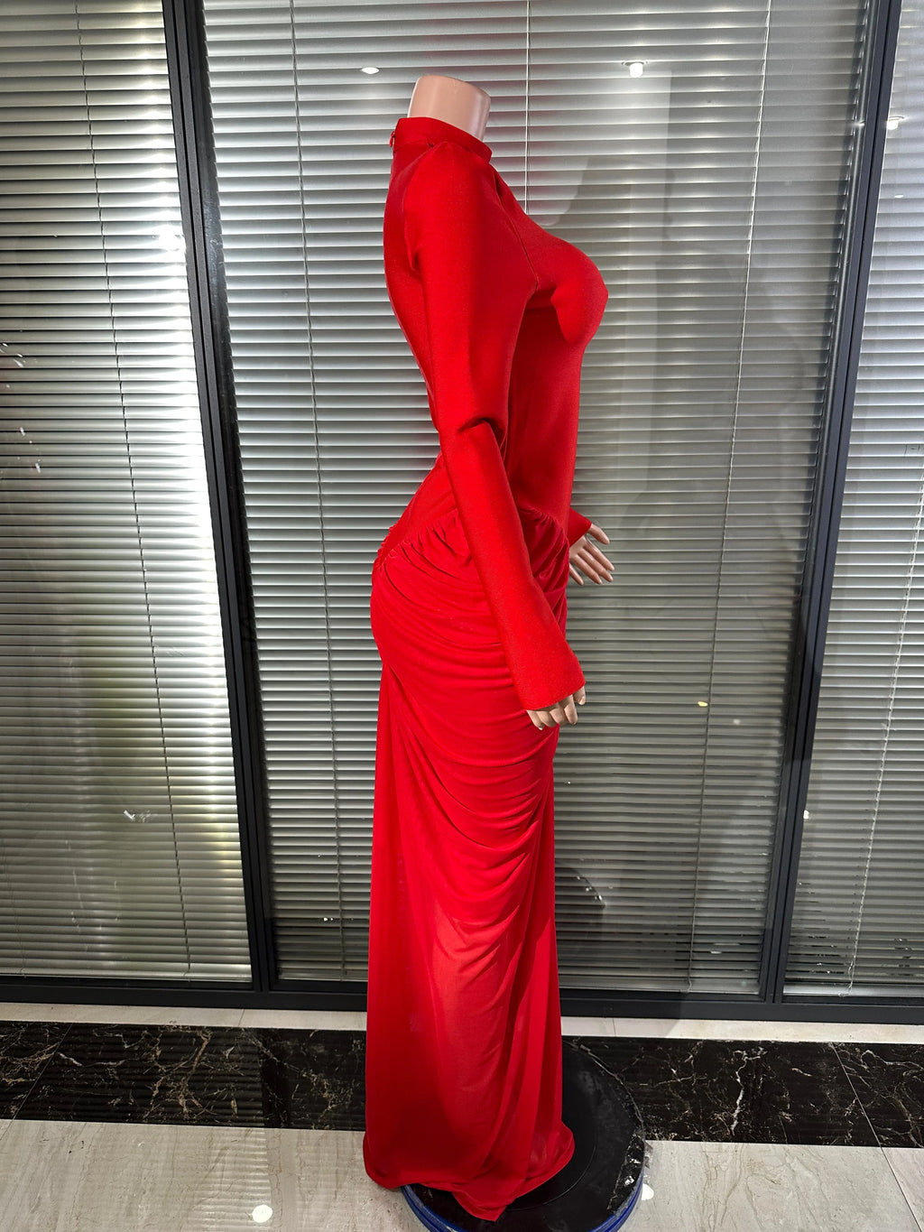 Glamorous Turtleneck Backless Hollow Long Sleeve Dress